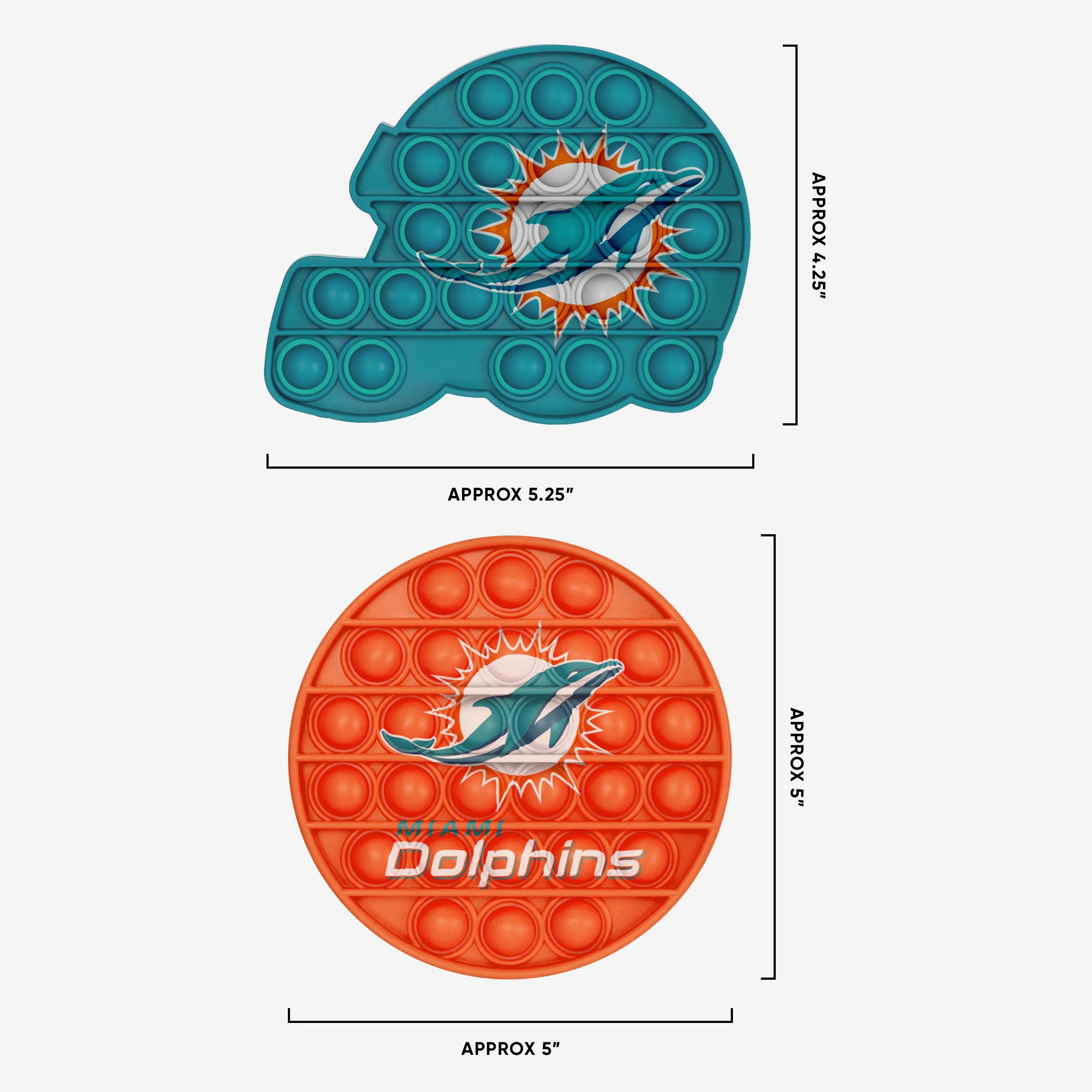 Miami Dolphins 2 Pack Helmet & Circle Push-Itz Fidget - Image 2