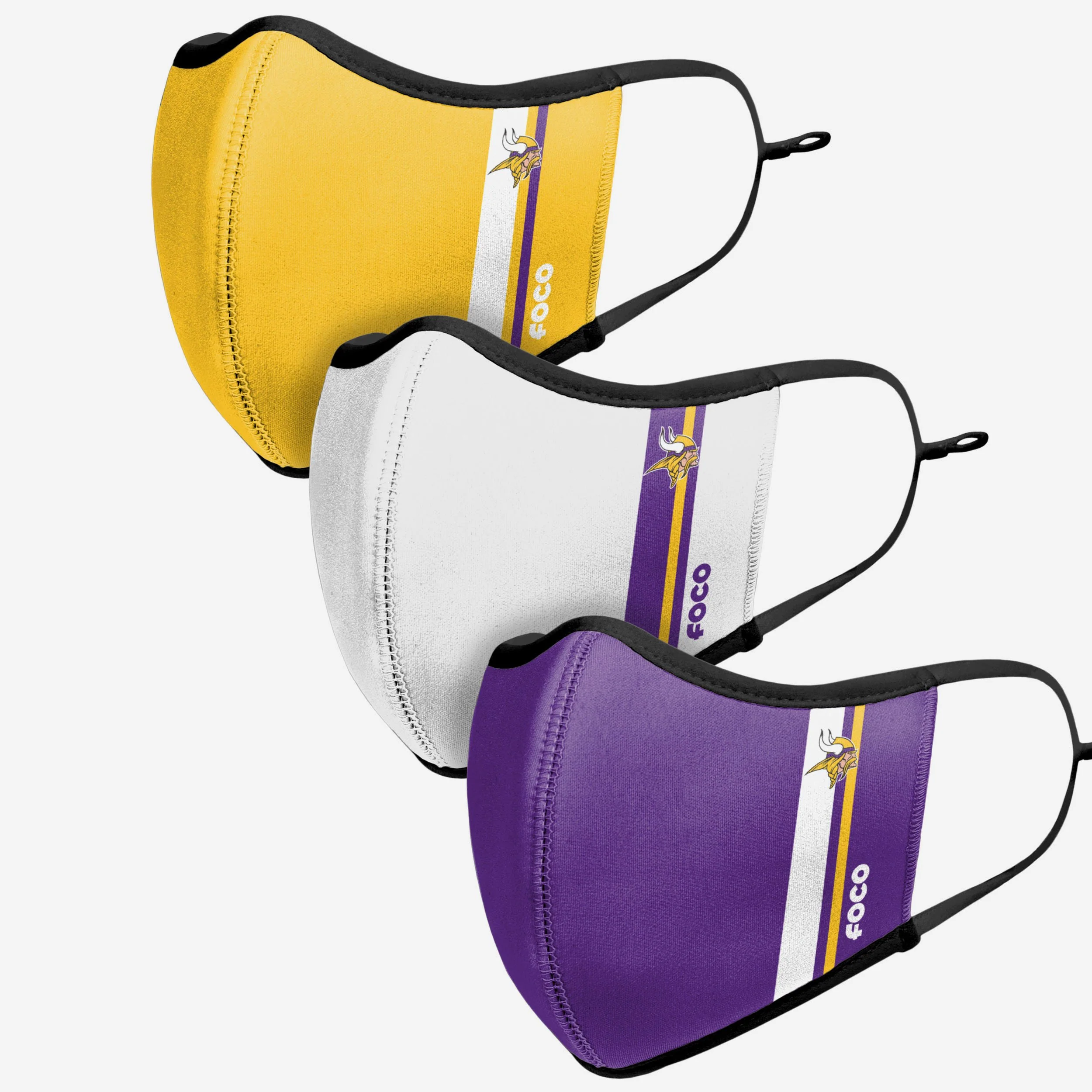 Minnesota Vikings Sport 3 Pack Face Cover - Image 4