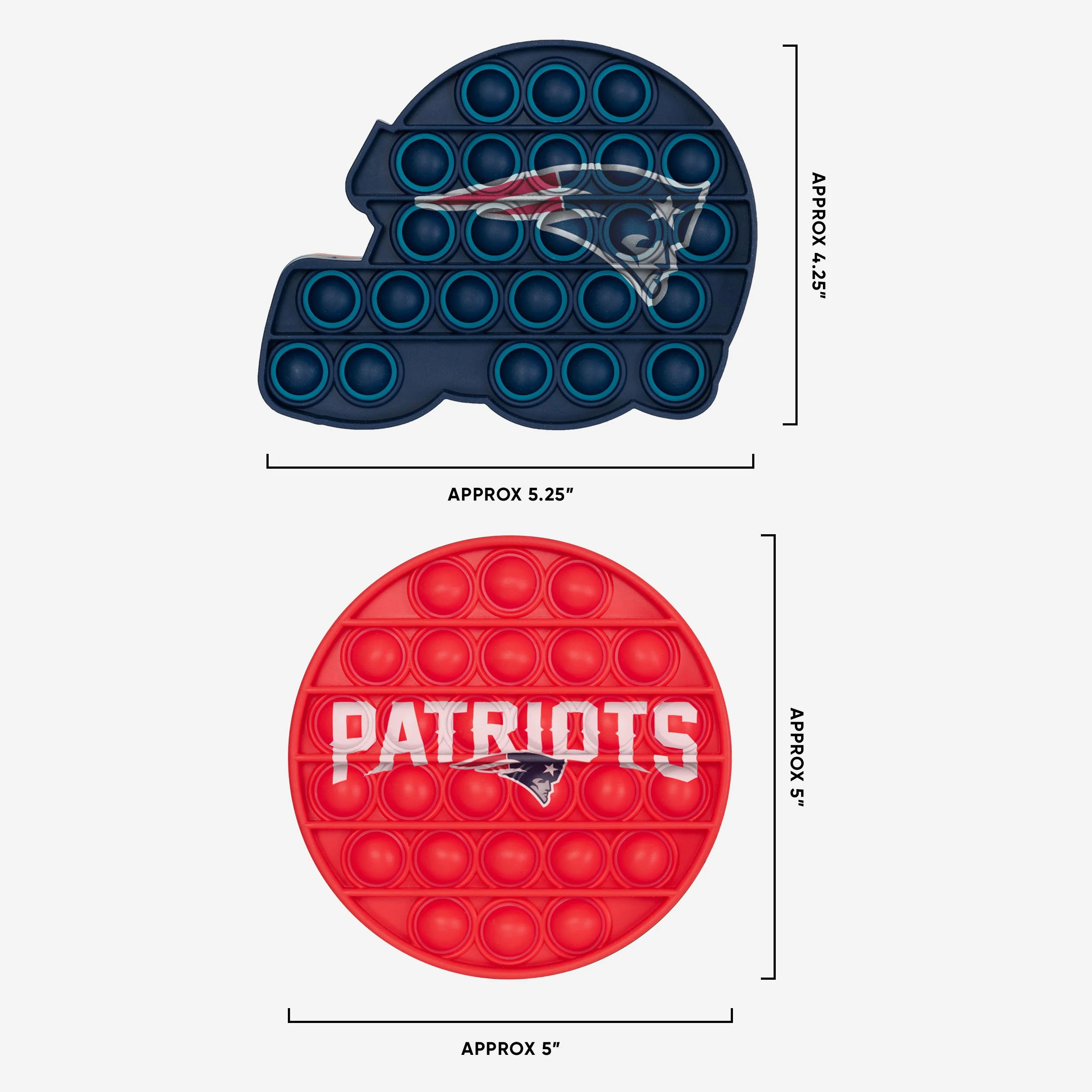 New England Patriots 2 Pack Helmet & Circle Push-Itz Fidget - Image 2