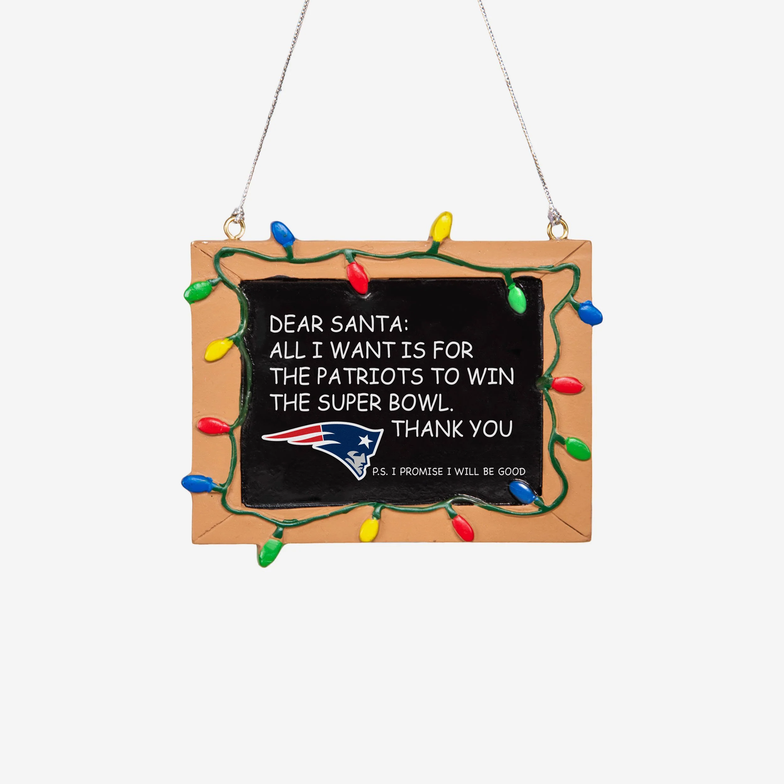 New England Patriots Resin Chalkboard Sign Ornament