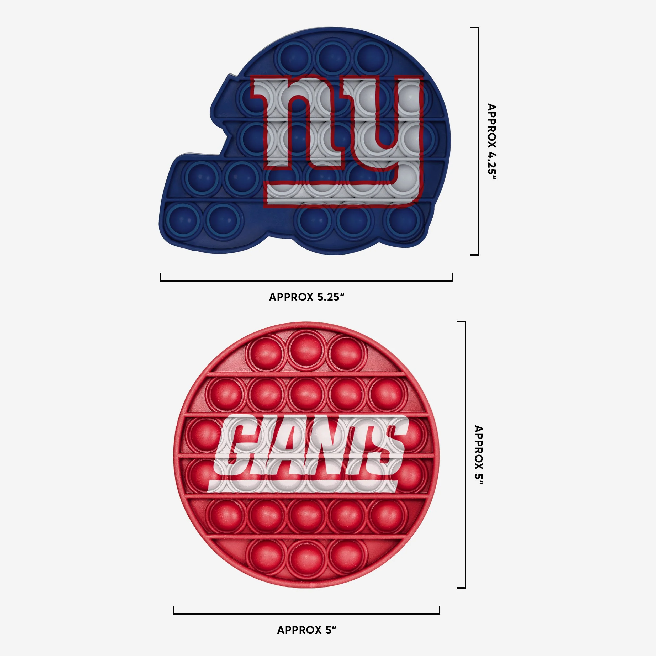 New York Giants 2 Pack Helmet & Circle Push-Itz Fidget - Image 2