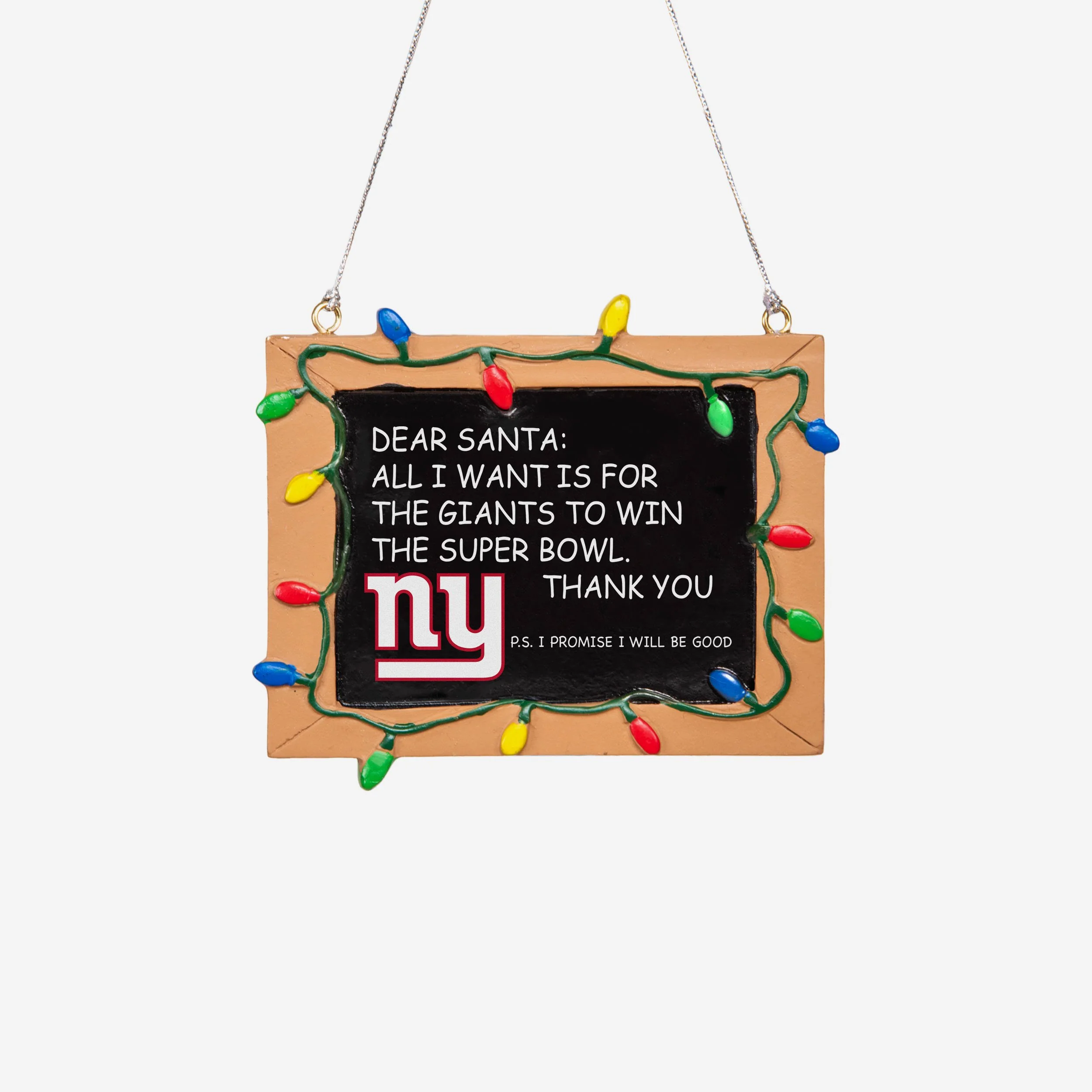 New York Giants Resin Chalkboard Sign Ornament