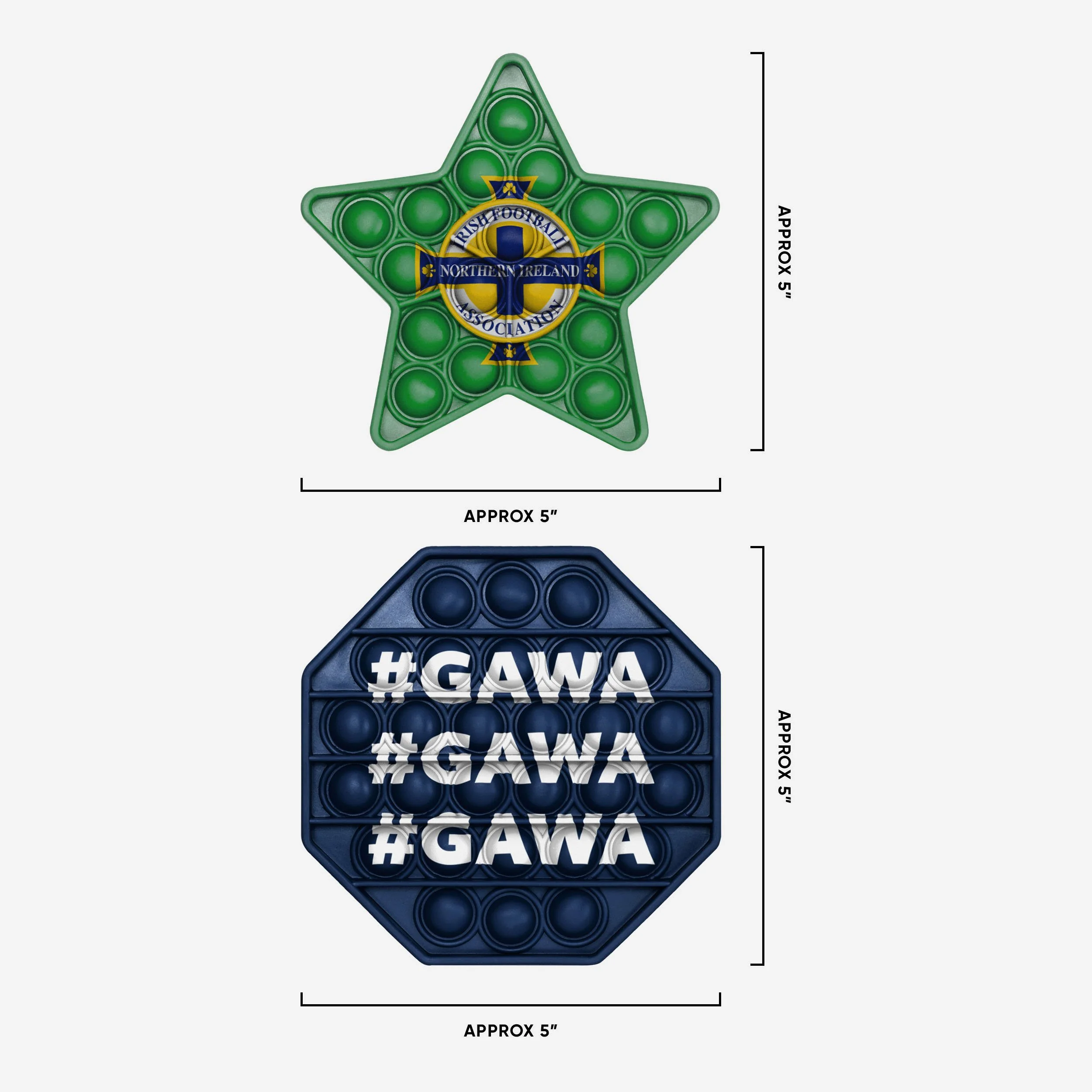 Northern Ireland 2 Pack Octagon & Star Push-Itz Fidget - Image 2