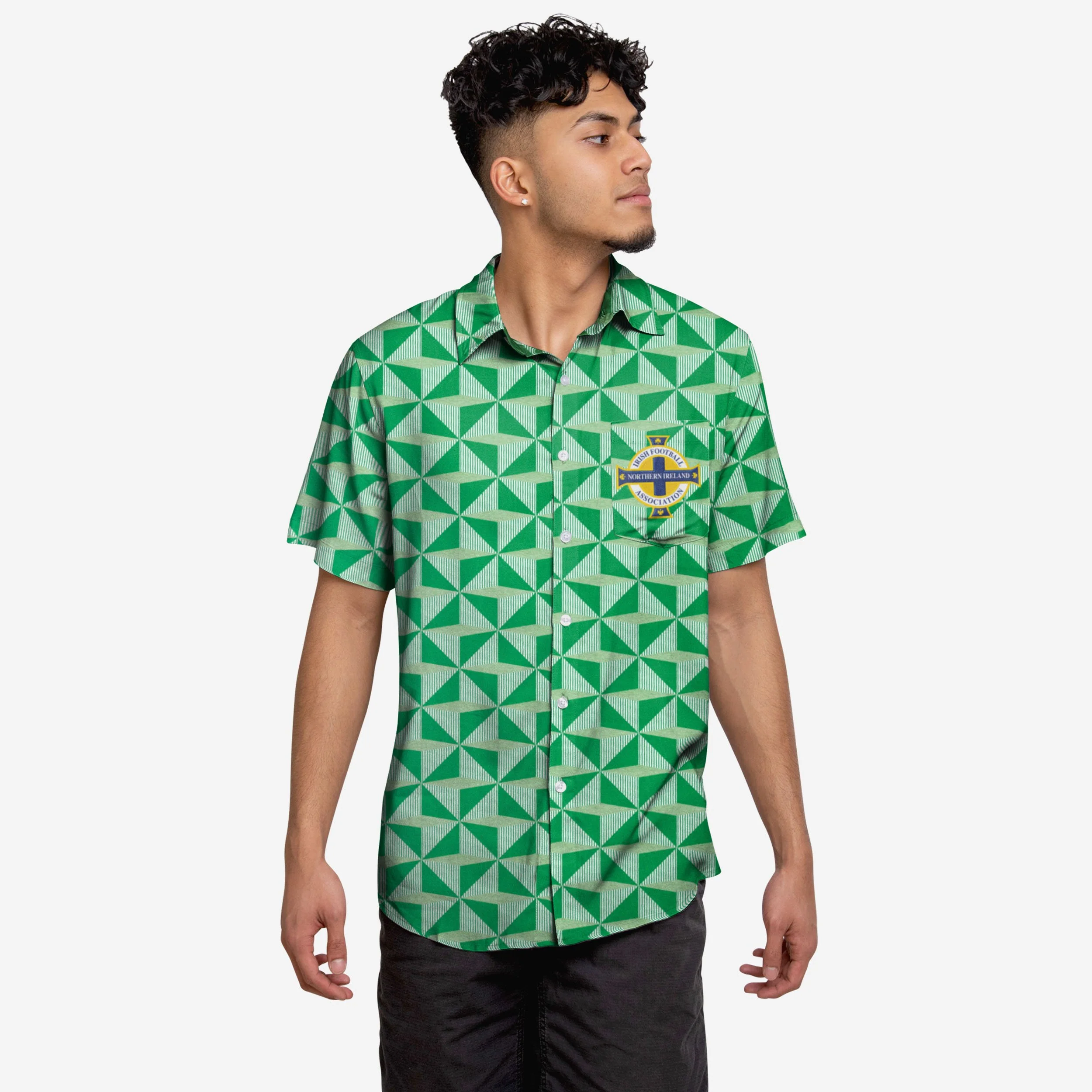 Northern Ireland Retro Button Up Shirt