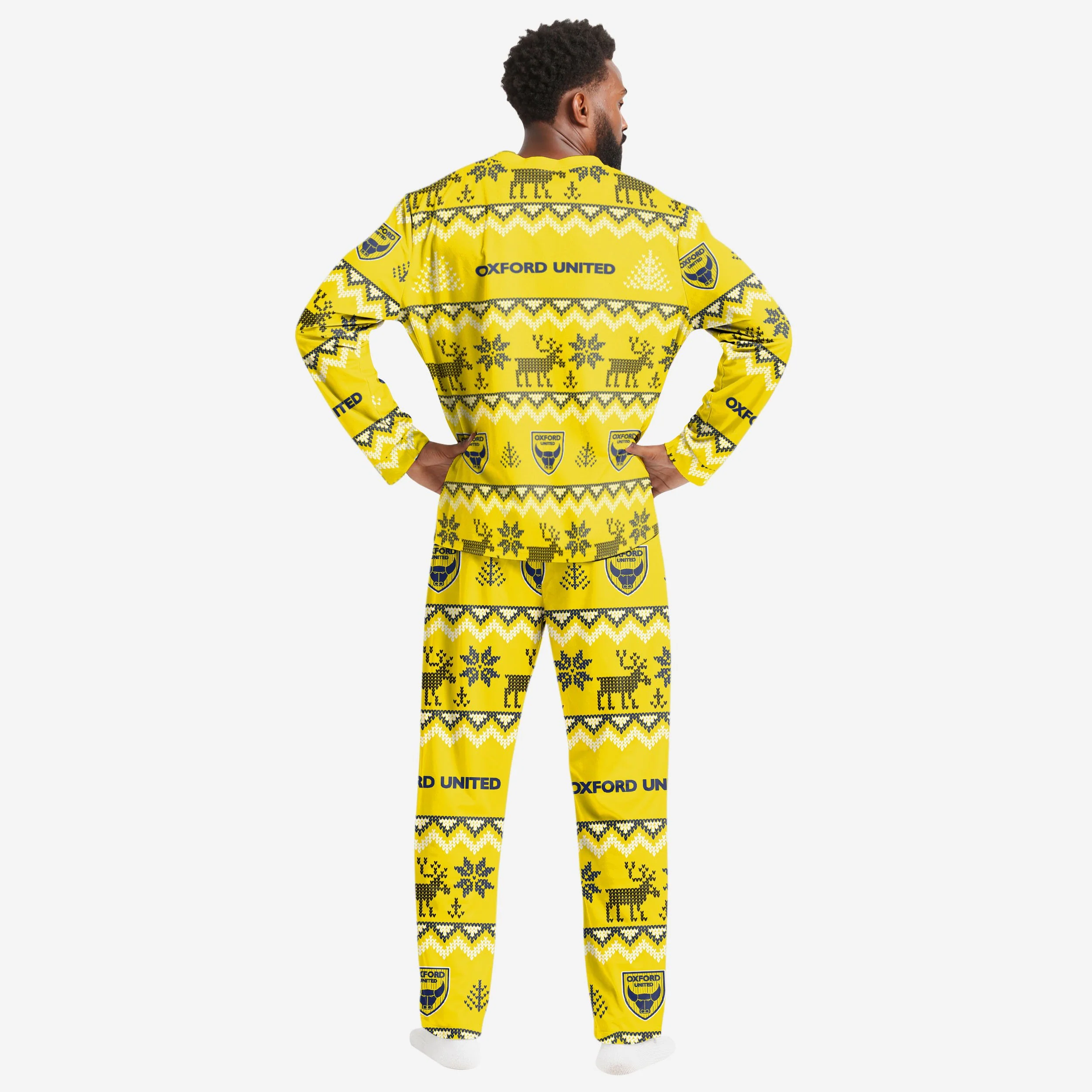 Oxford United FC Mens Ugly Pattern Family Holiday Pyjamas - Image 2