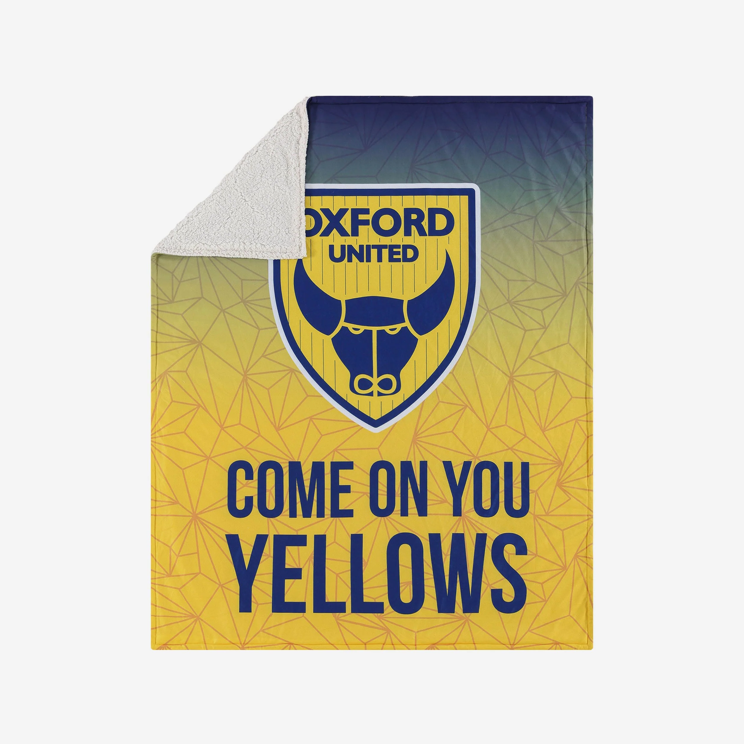 Oxford United FC Slogan Sherpa Plush Throw Blanket