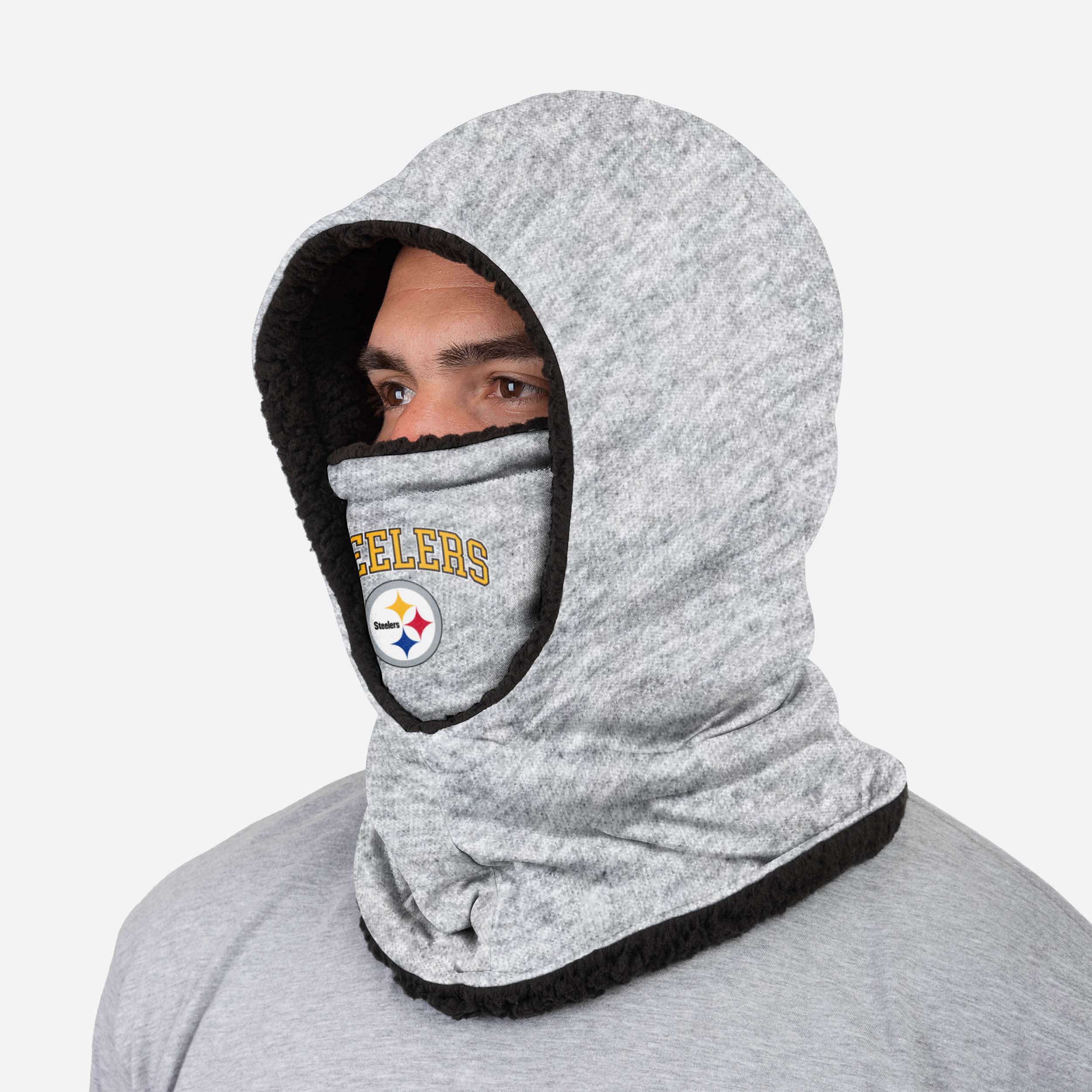 Pittsburgh Steelers Heather Grey Big Logo Hooded Snood - Image 2