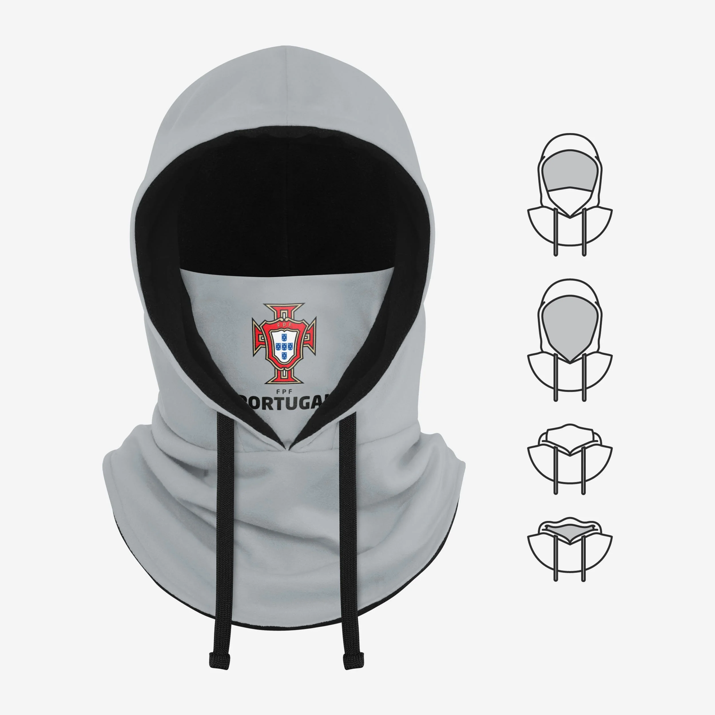 Portugal Grey Drawstring Hooded Snood - Image 5