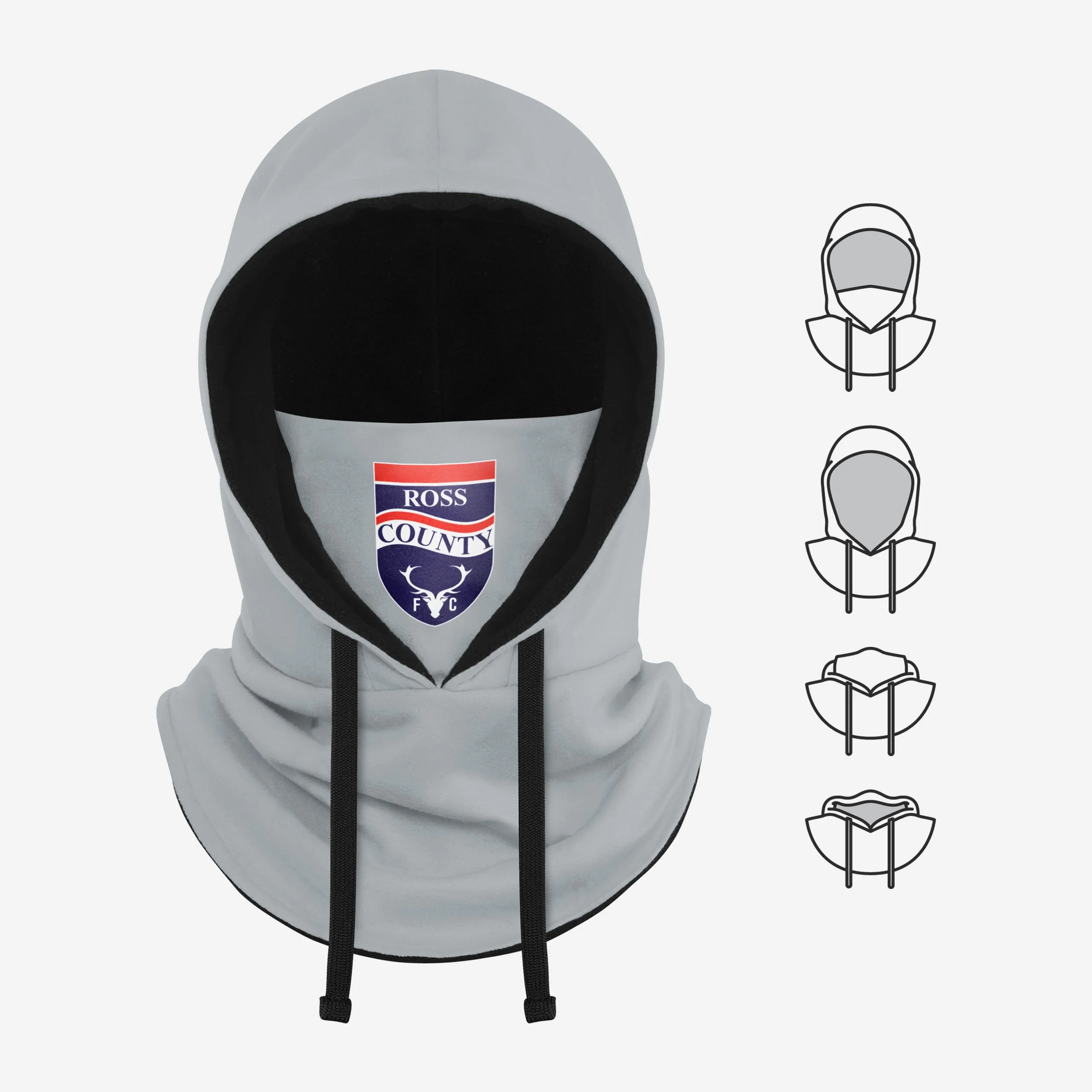 Ross County FC Grey Drawstring Hooded Snood - Image 5
