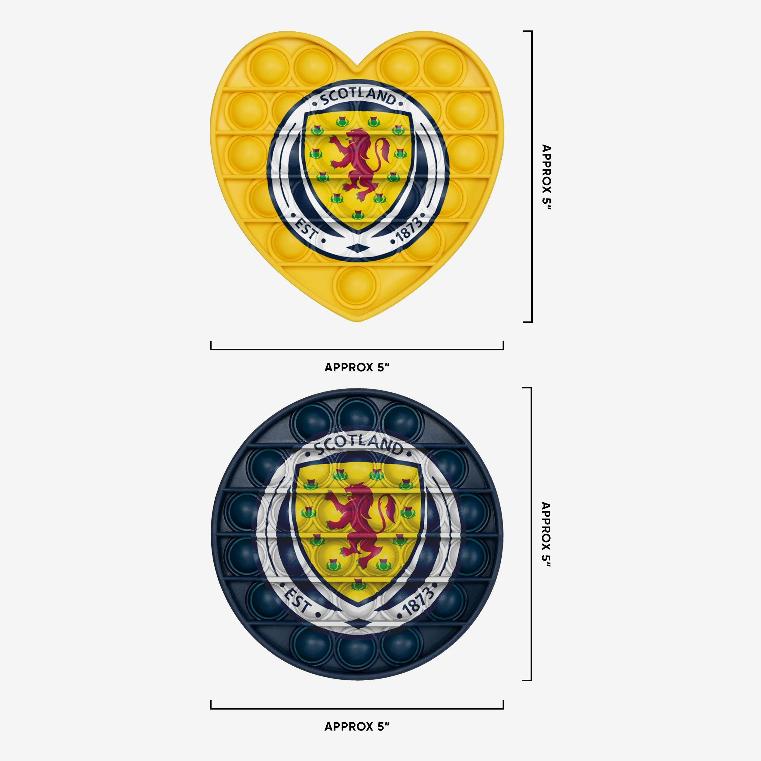 Scotland 2 Pack Circle & Heart Push-Itz Fidget - Image 2