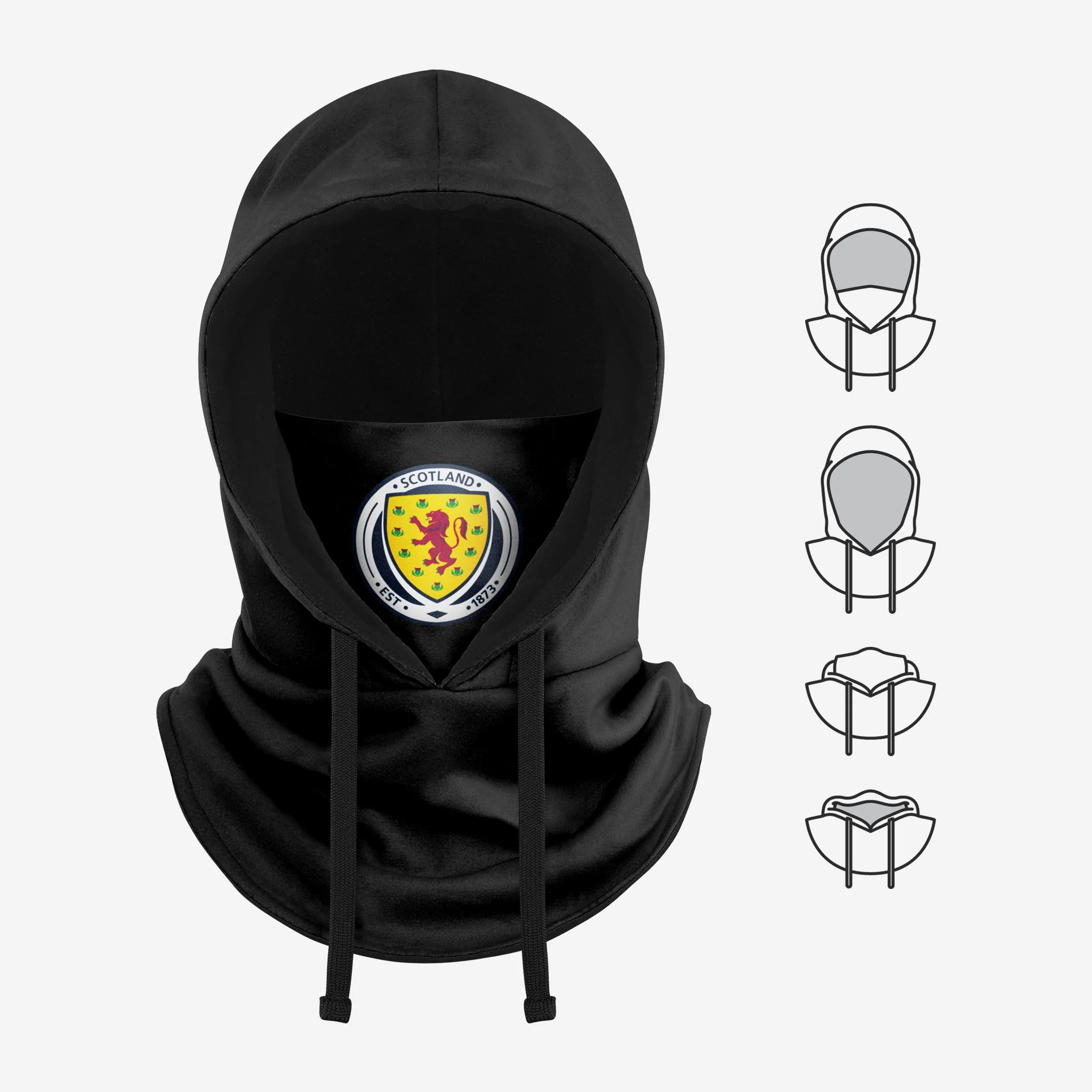 Scotland Black Drawstring Hooded Snood - Image 5