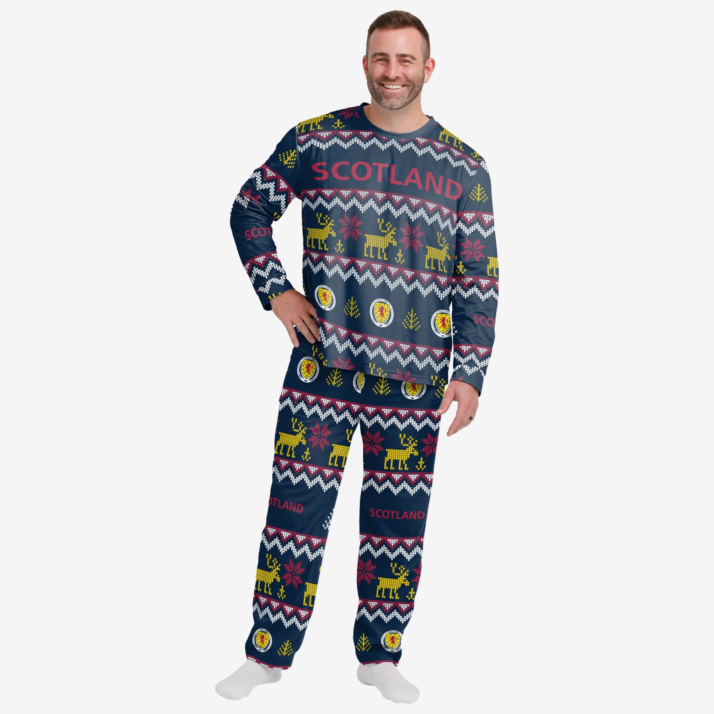 Scotland Mens Ugly Pattern Family Holiday Pyjamas