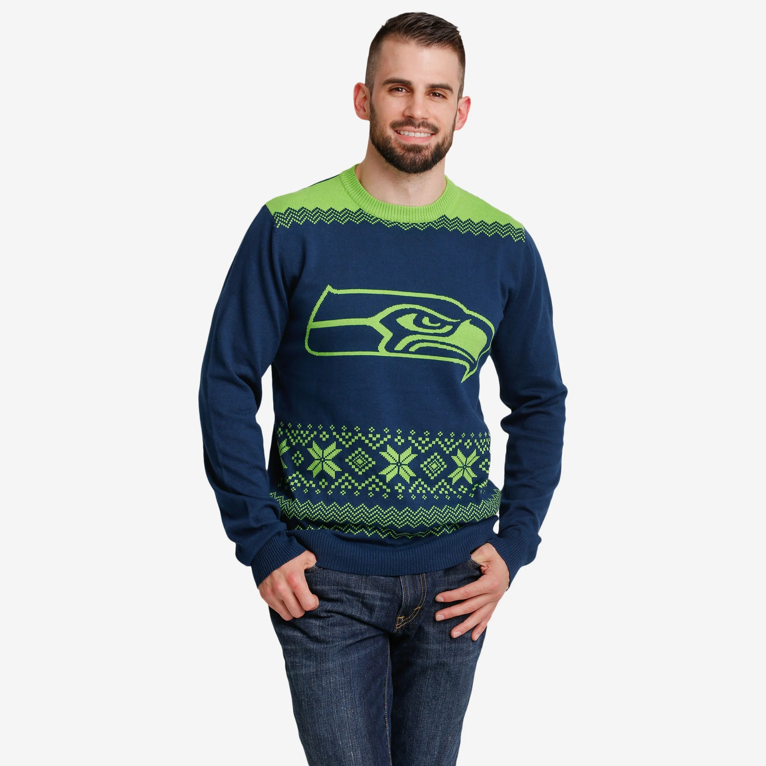 Seattle Seahawks Big Logo Christmas Jumper