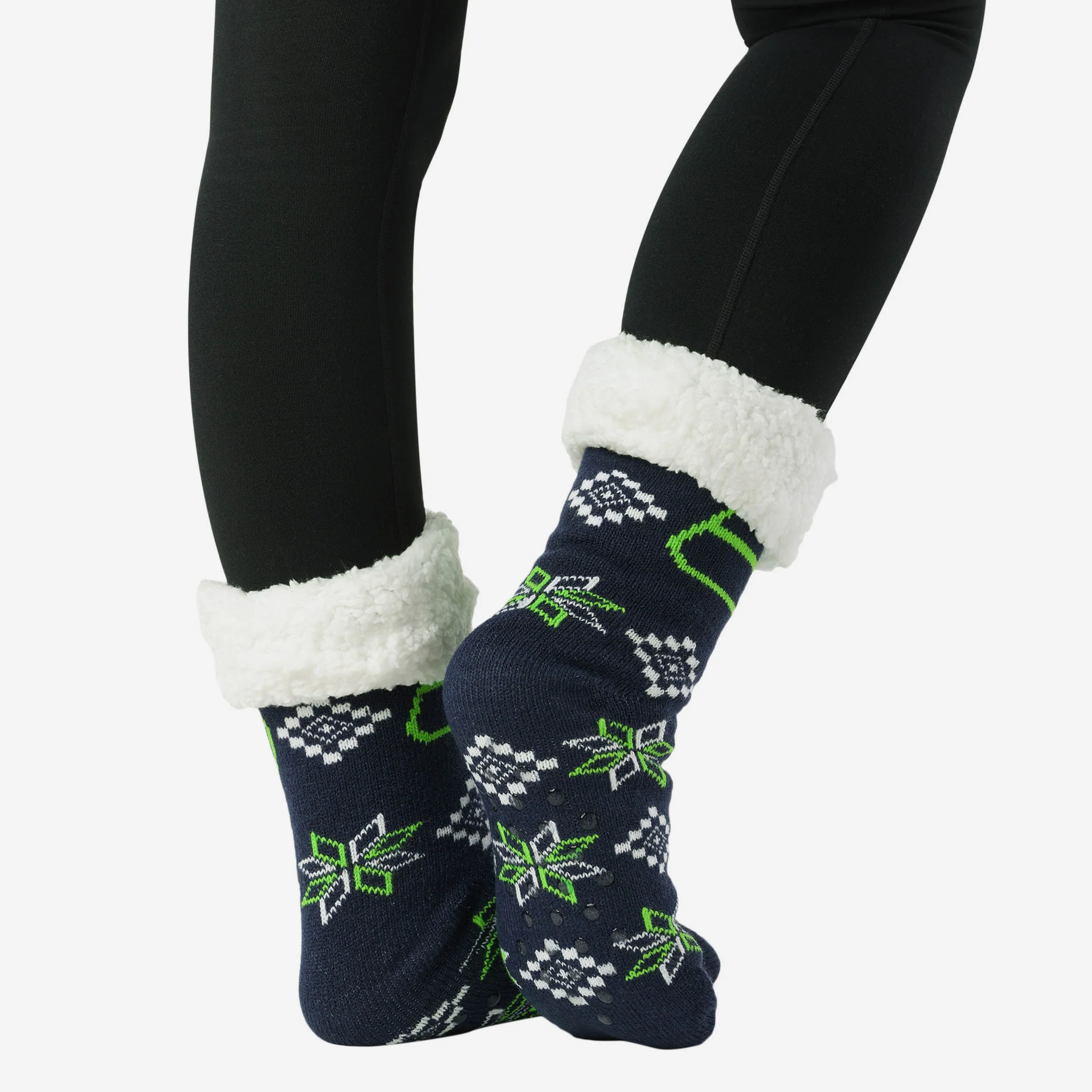 Seattle Seahawks Ugly Footy Slipper Socks - Image 2
