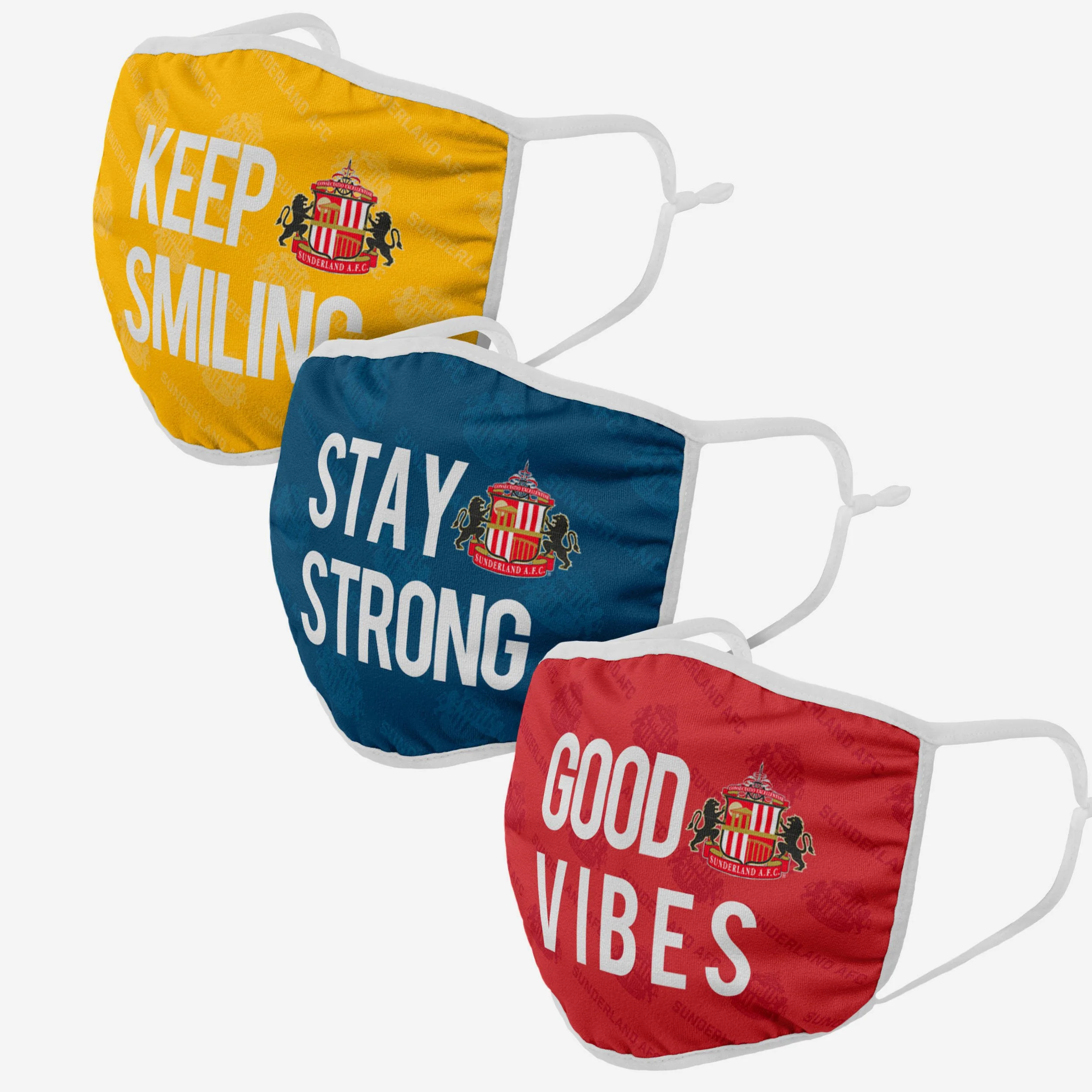 Sunderland AFC Positive Slogan 3 Pack Face Cover - Image 2