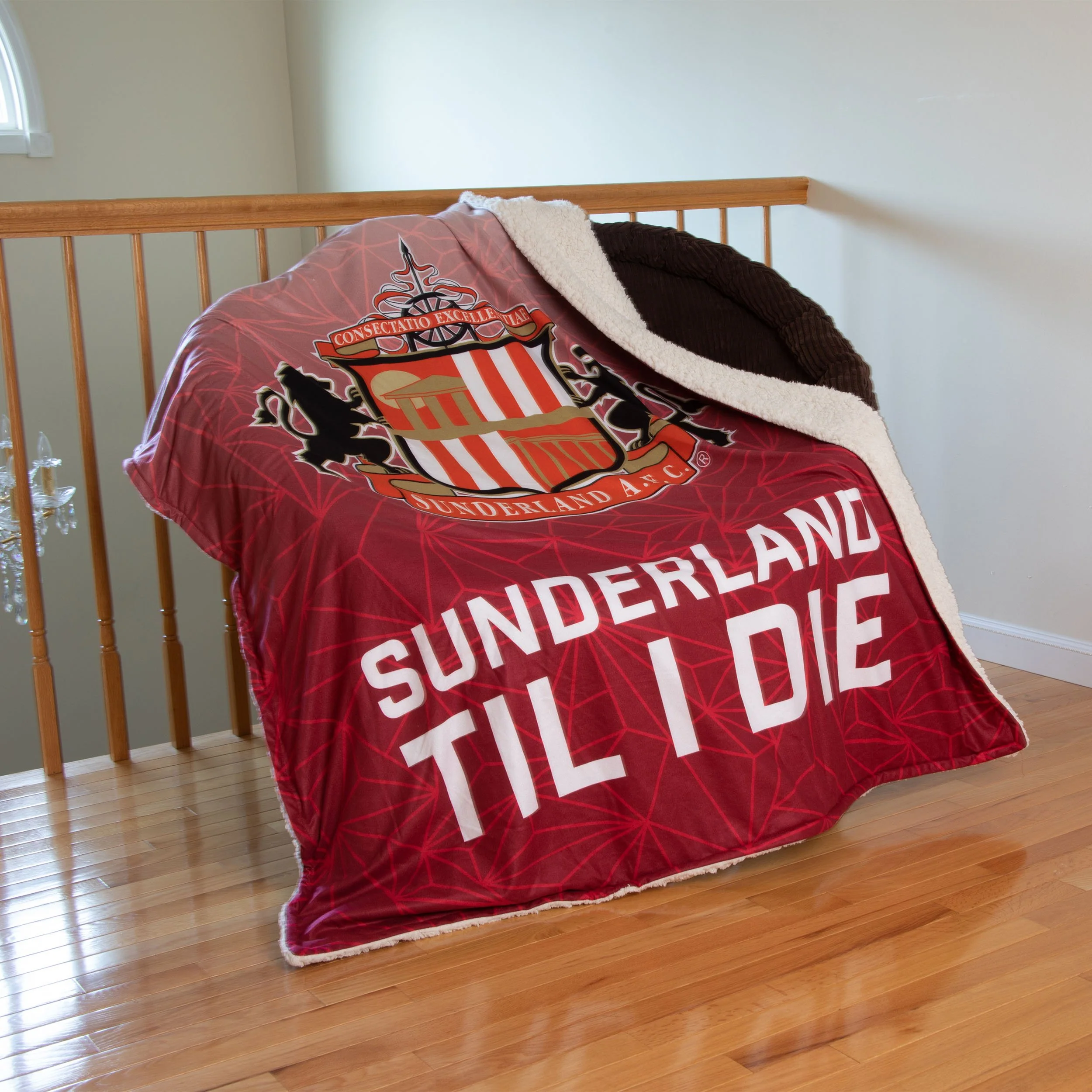 Sunderland AFC Slogan Sherpa Plush Throw Blanket - Image 2