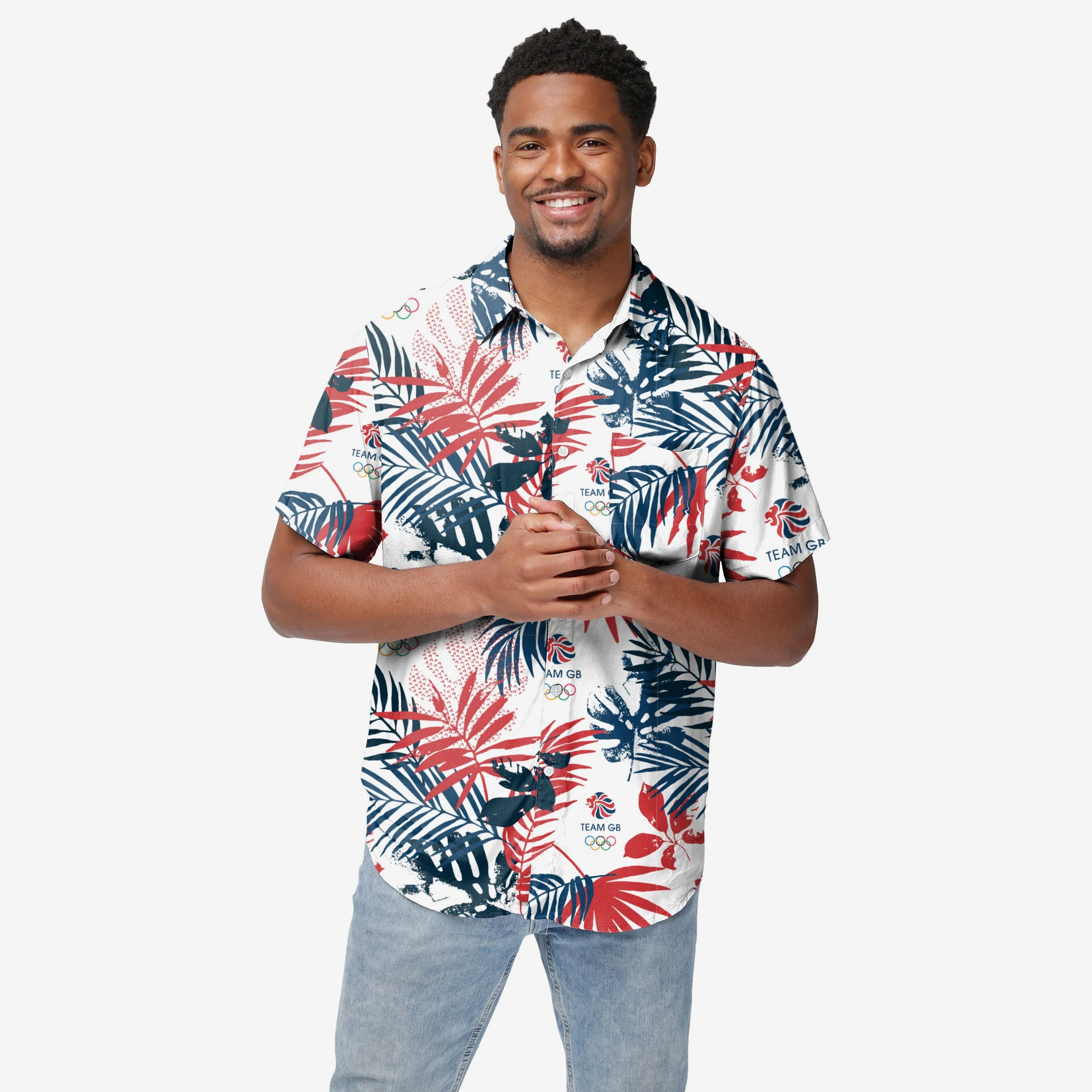 Team GB Floral Button Up Shirt