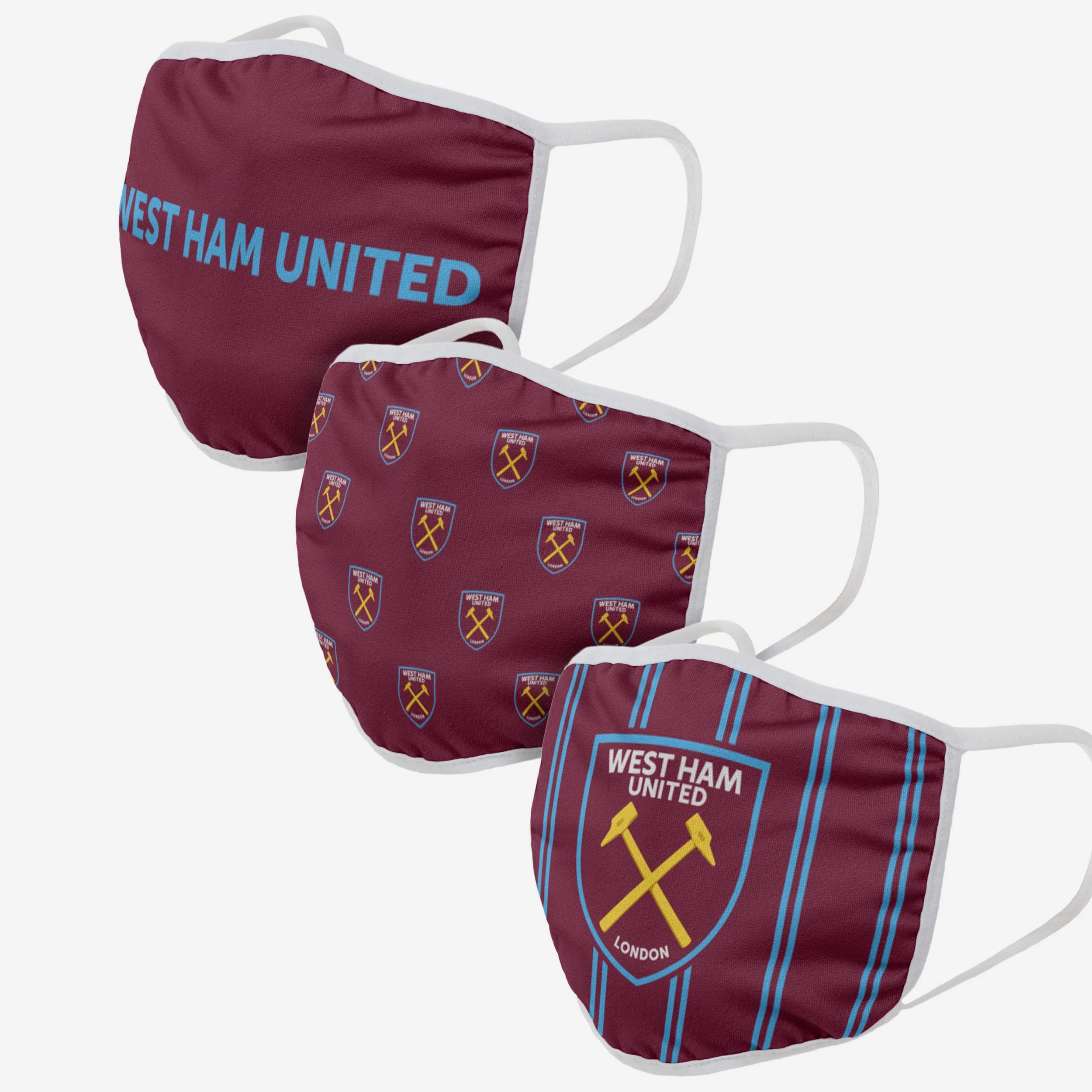 West Ham United FC 3 Pack Face Cover