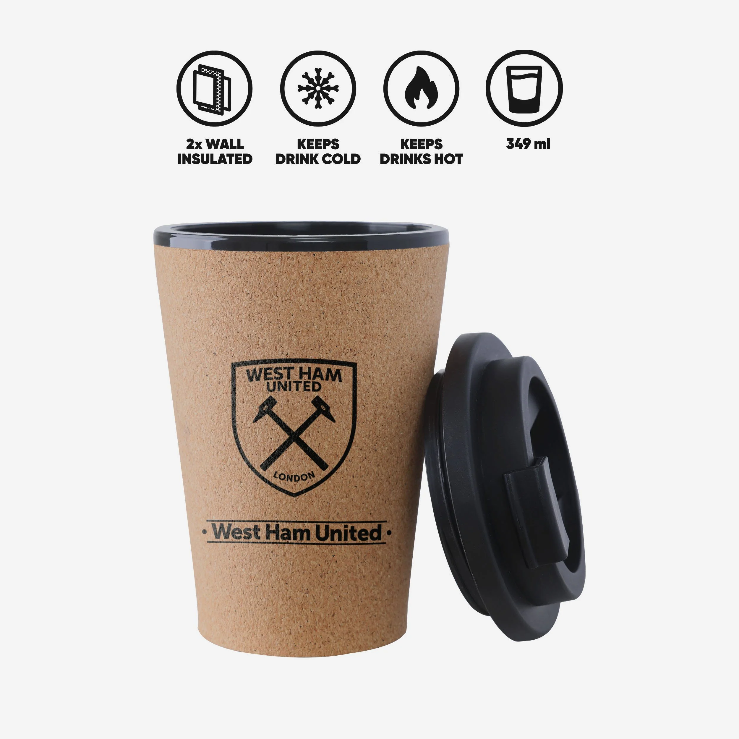 West Ham United FC 350 mL Cork Travel Mug - Image 3