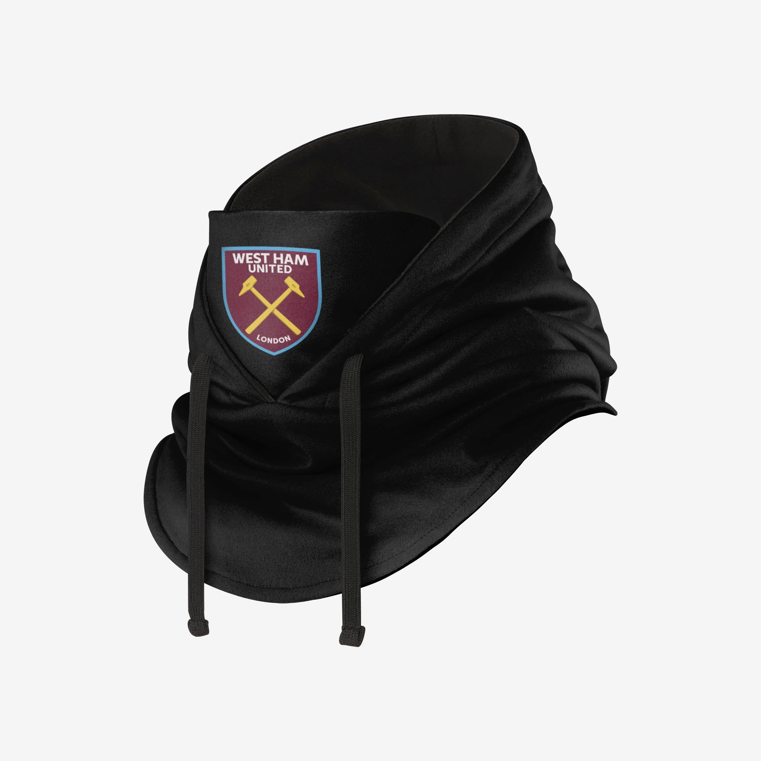 West Ham United FC Black Drawstring Hooded Snood - Image 2