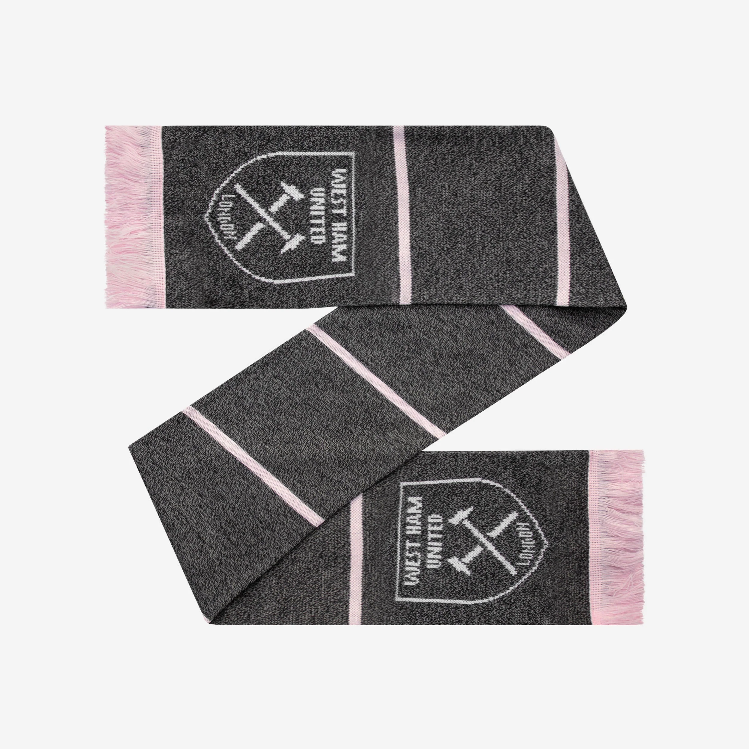 West Ham United FC Grey Marl Pink Scarf - Image 2