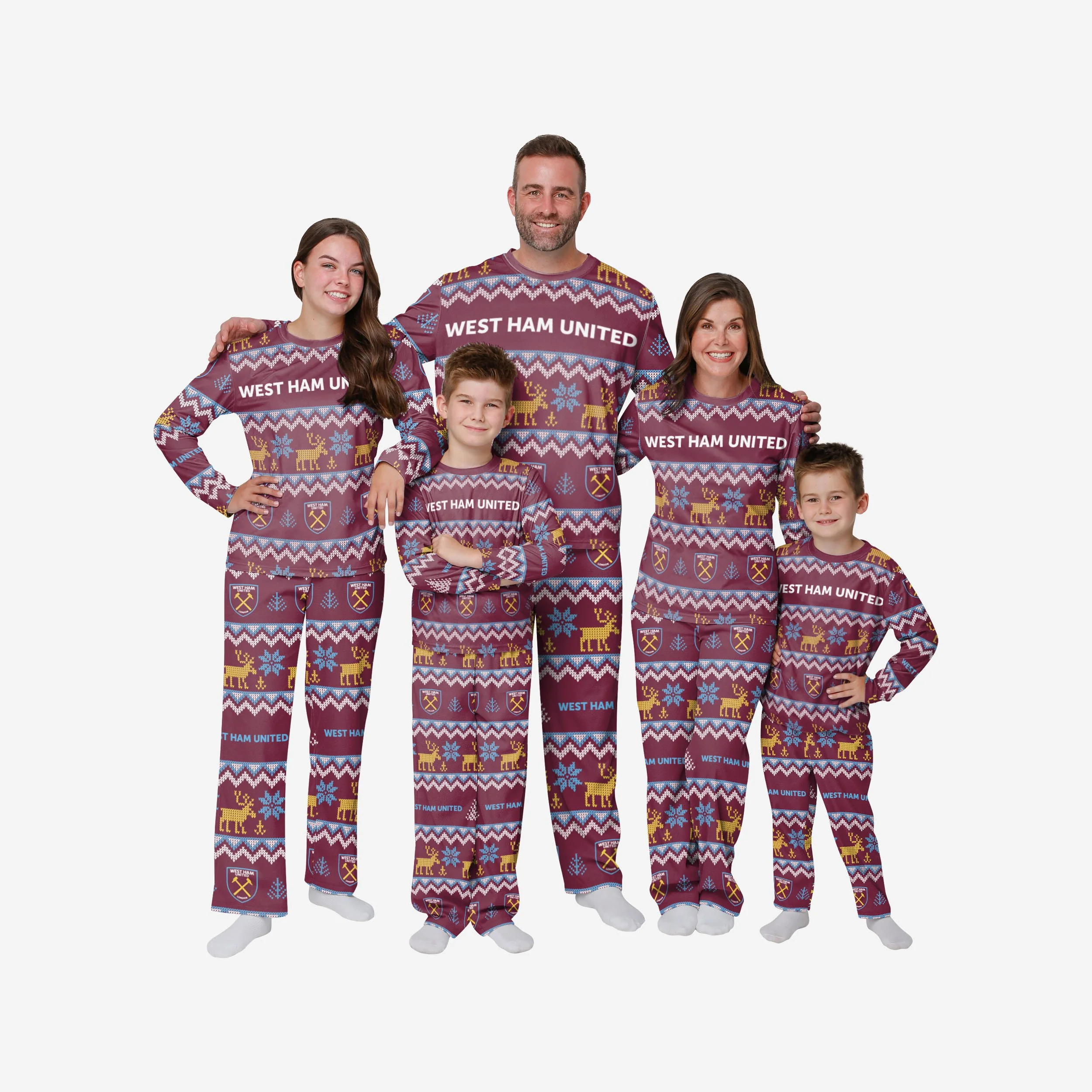 West Ham United FC Womens Ugly Pattern Family Holiday Pyjamas - Image 3