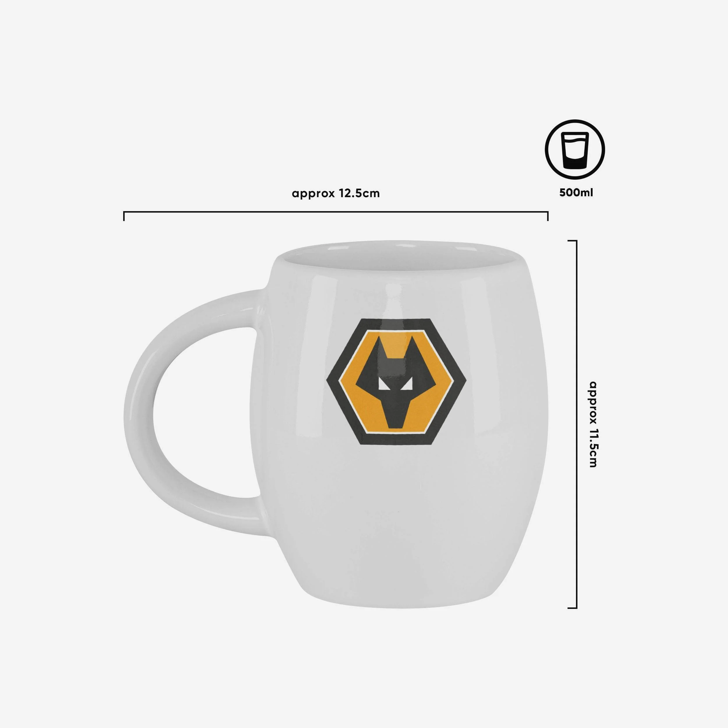 Wolverhampton Wanderers FC White Tea Tub Mug - Image 3