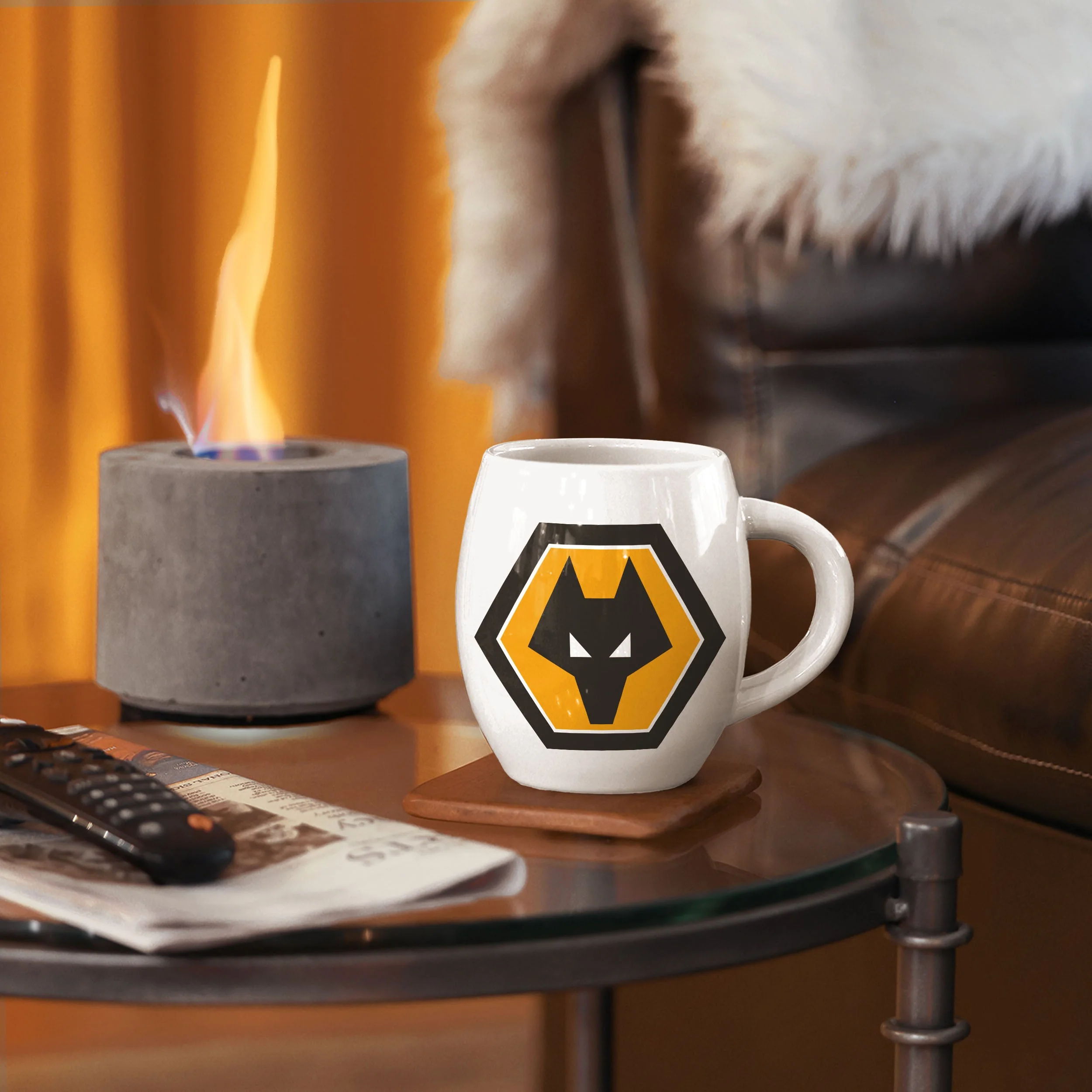 Wolverhampton Wanderers FC White Tea Tub Mug - Image 4