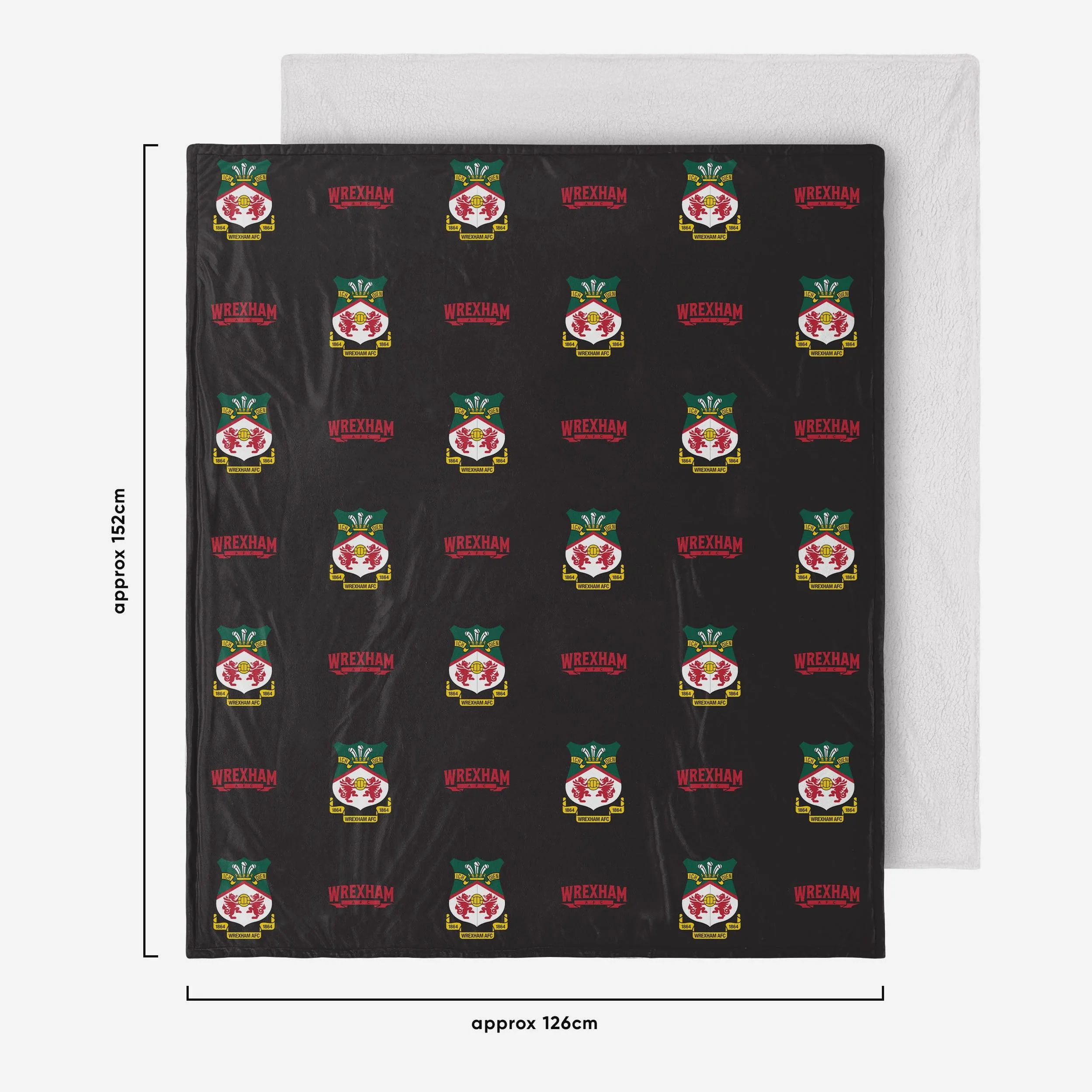 Wrexham AFC Crest Sherpa Throw Blanket - Image 3